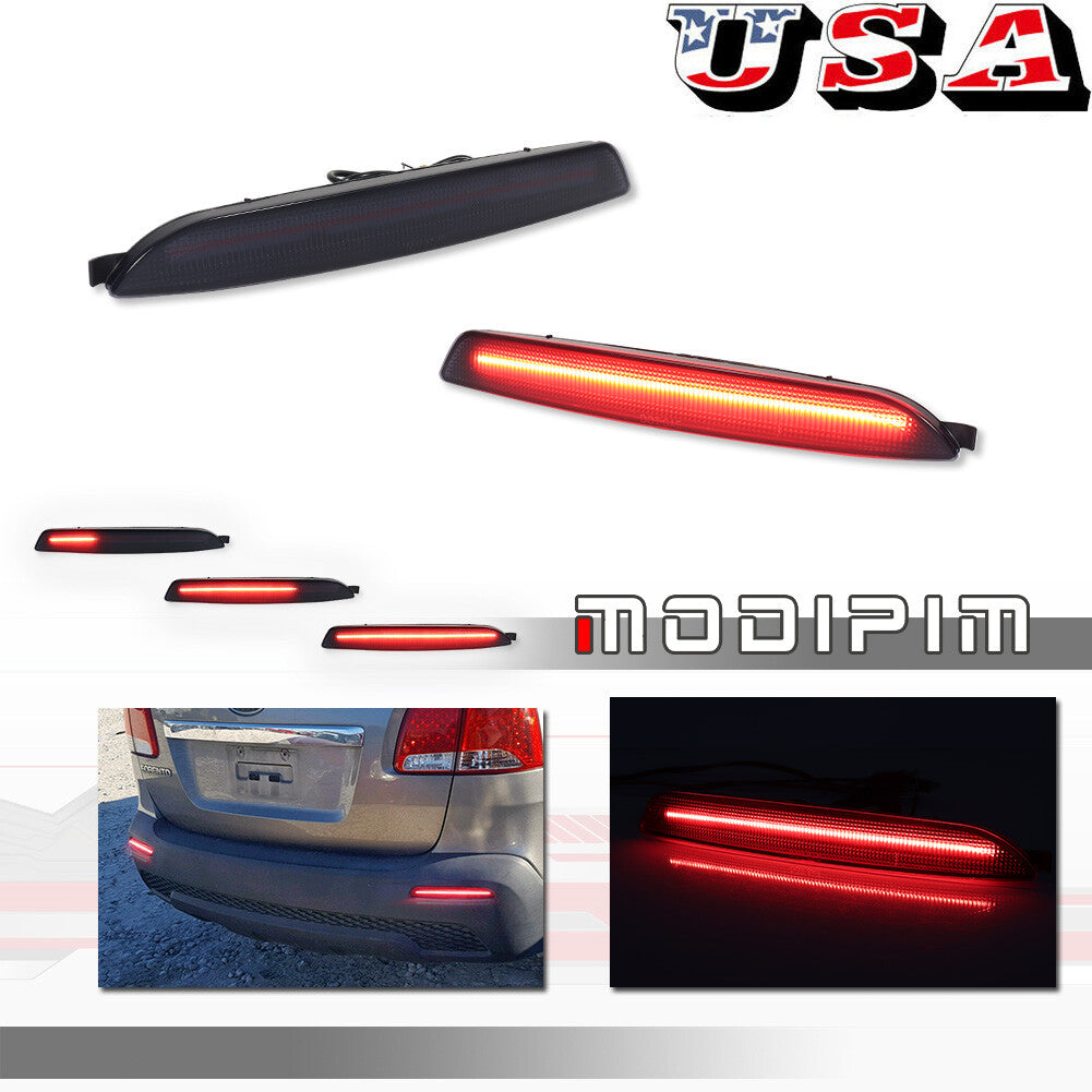 For 11-13 for Kia Sorento smoke lens red LED rear brake sequence signal light kit