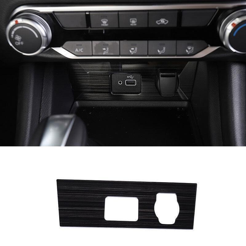 1X Console Cigarette Lighter Panel Trim for Nissan Sentra 2020-2023 Black Steel
