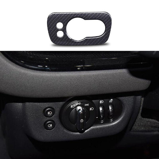 Fit for Mini Cooper Clubman F54 Carbon Fiber Steel Headlight Switch Control Trim