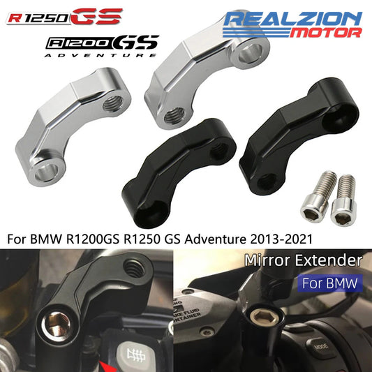 New 10mm Mirror Extender Riser Extension Adapter for BMW R1200GS RZ R1250 GS Adv