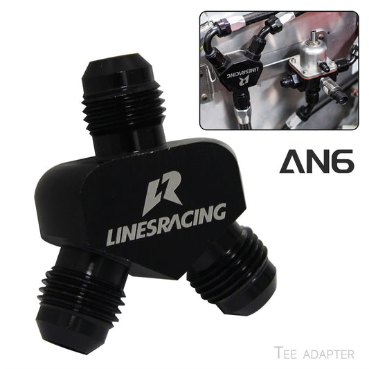 AN6 AN6 9/16-18UNF 3 Way Y Block Car Aluminum Fittings Adapter Universal Black