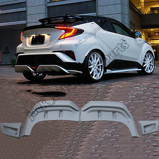 For 18-20 for Toyota C-HR CHR Unpainted Rear Bumper Diffuser Spoiler Lip Cover Trim
