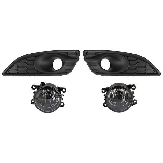 Honeycomb front fog lights + grille grille BBQ mat black for Ford Fiesta Mk7 Zetec S