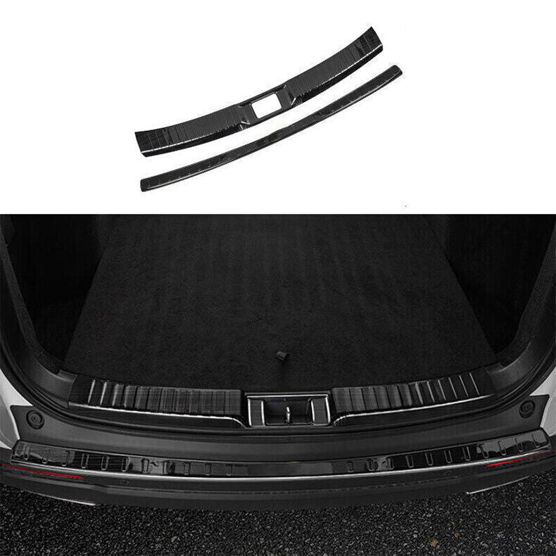 for Honda CR-V 2023-2024 Rear Bumper Protector Trunk Sill Cover Black Steel 2Pcs