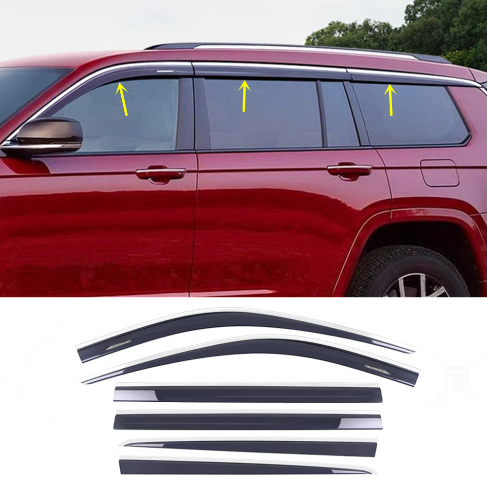 for Jeep Grand Cherokee 2022-24 Window Visor Vent Shade Rain Guard Deflector 6X