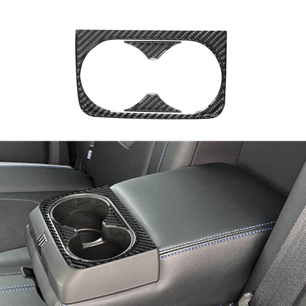 3X Carbon Fiber Rear Armrest Cup Holder Cover Trim for Ford Ranger 2019-2022
