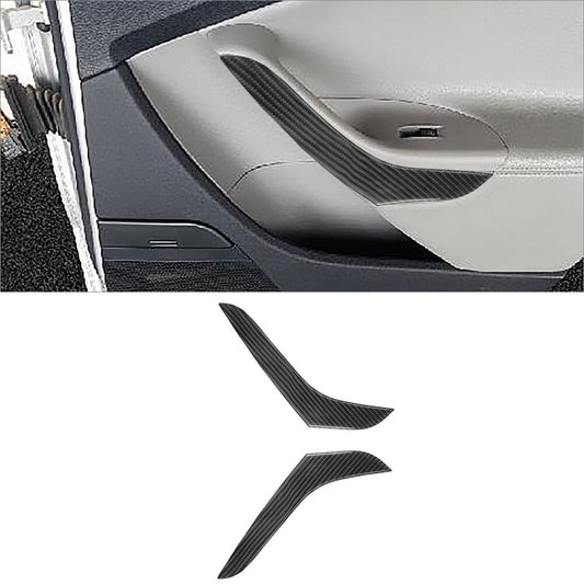 2X Carbon Fiber Rear Door Armrest Trim for Volkswagen for Passat 2006-2011