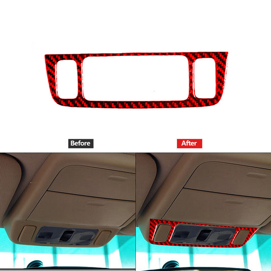 Red Carbon Fiber Front Roof Reading Light Trim Cover for Subaru Forester 2005-08
