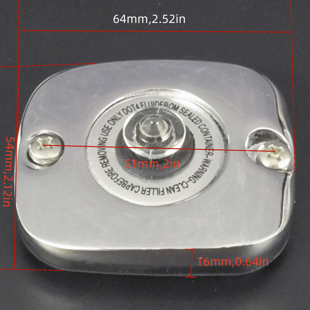 Chrome Brake Fluid Cap Master Cylinder Cover for Harley Touring Softail Dyna