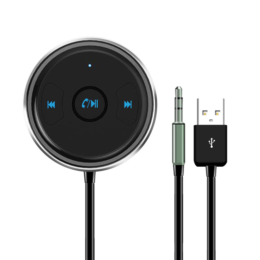 3.5mm Jack Bluetooth Handsfree Car Kit Music Audio Receiver Voice Assistant AUX