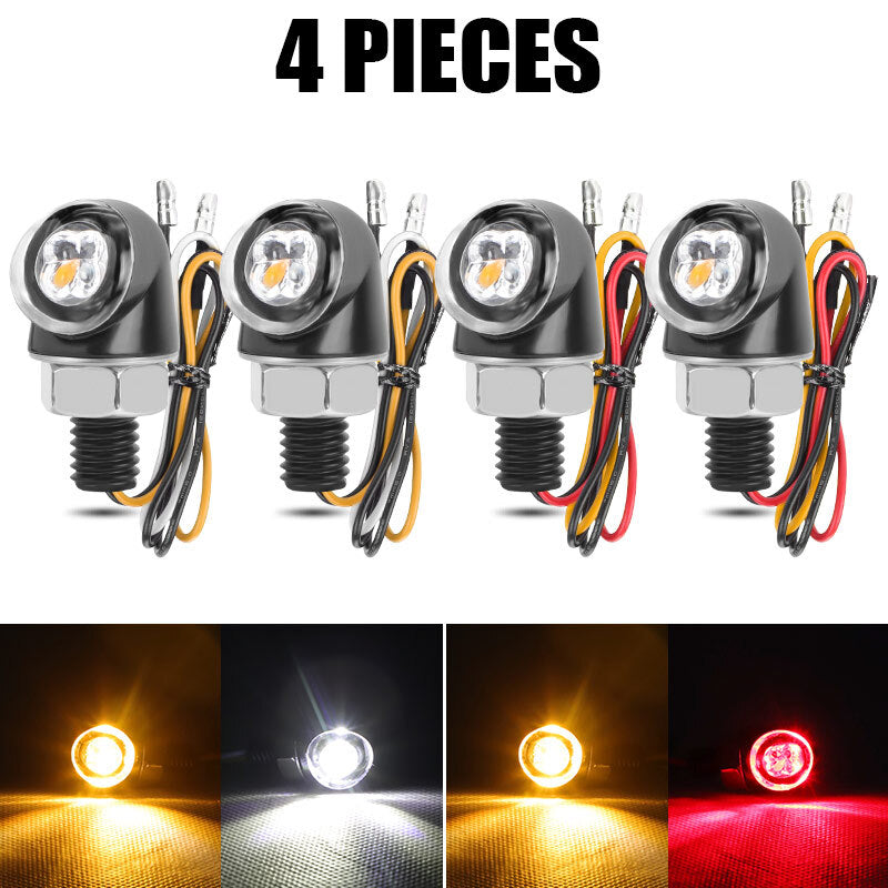 4pcs LED for Mini Motorcycle Turn Signal Indicator Brake Light Running Lamp DRL 12V