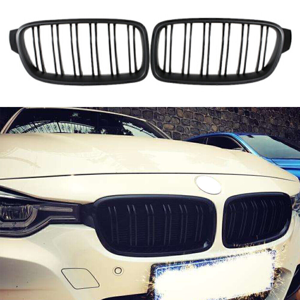 2 x Front Grille Grill Matte Black for BMW F30 F35 2012-2014 Left Right Auto