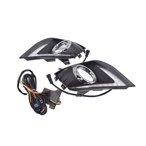 Bright Radiator Grille Fog Lamp Cover DRL fit for Mitsubishi ASX 2.0L 2.2L 2010