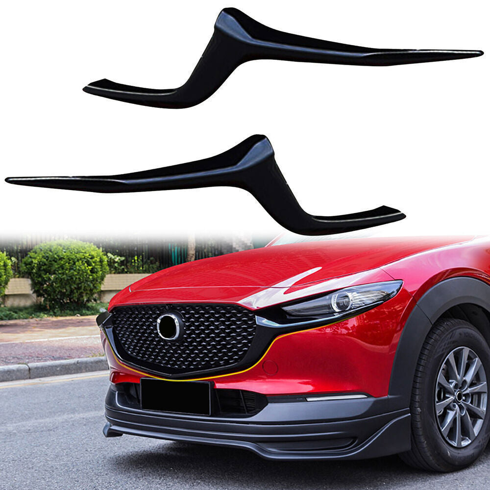 for Mazda CX-30 CX30 2020-24 Glossy Black Front Side Grille Stripe Cover Trim 2X