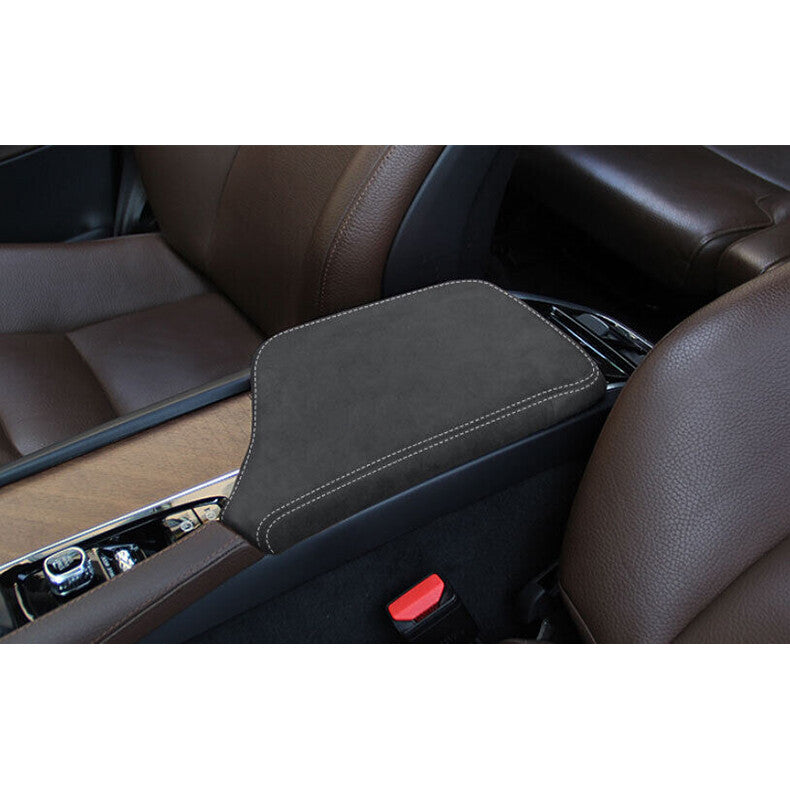 for Volvo S90 2017-2022 Black Suede Central Console Armrest Box Trim Holster