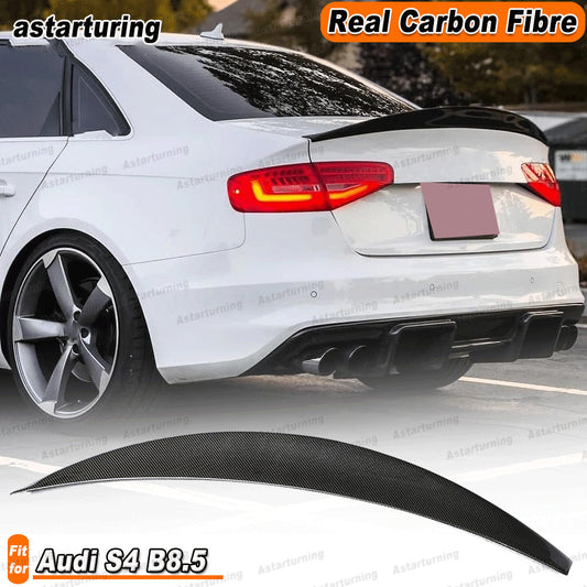 Fit for Audi S4 B8.5 Sedan 2013-2016 REAL Carbon Rear Trunk Spoiler Boot Wing