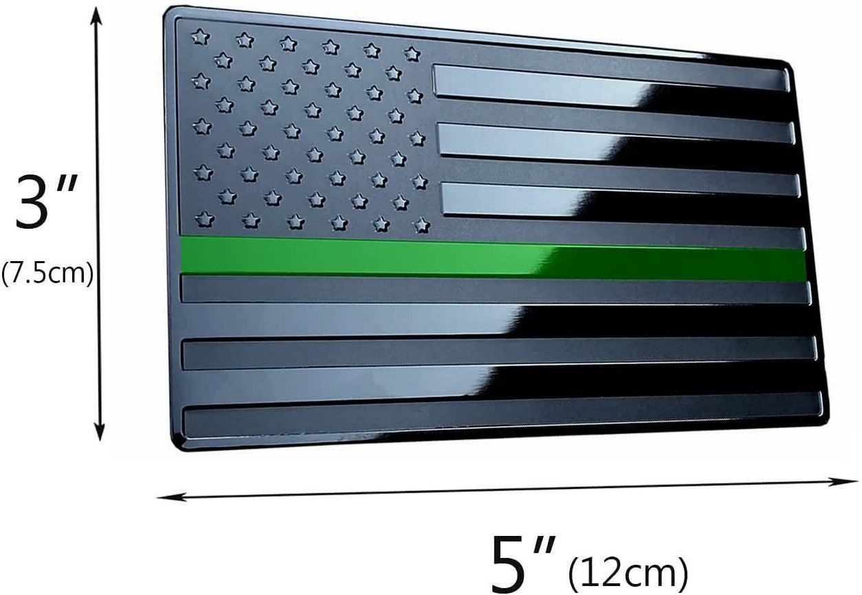 2-piece car side fender rear trunk badge American flag black and green for Cadillac