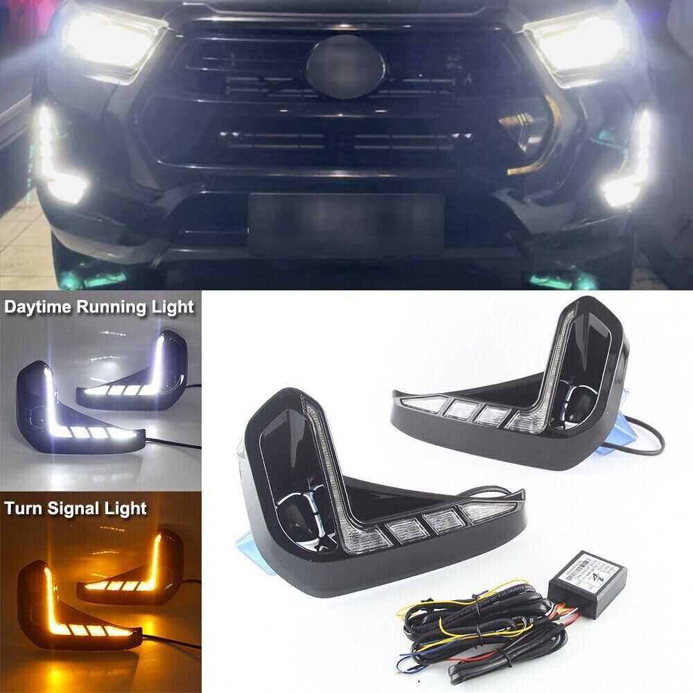 LED DRL Daytime Running Light Accessories for Toyota Hilux Revo 2020 2021 2022