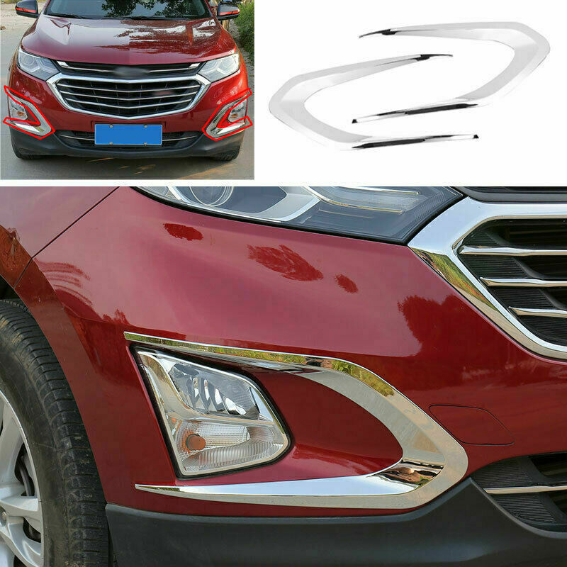for Chevrolet Equinox 2018-2021 Chrome Front bumper Fog Light Lamp Cover Trim 2x