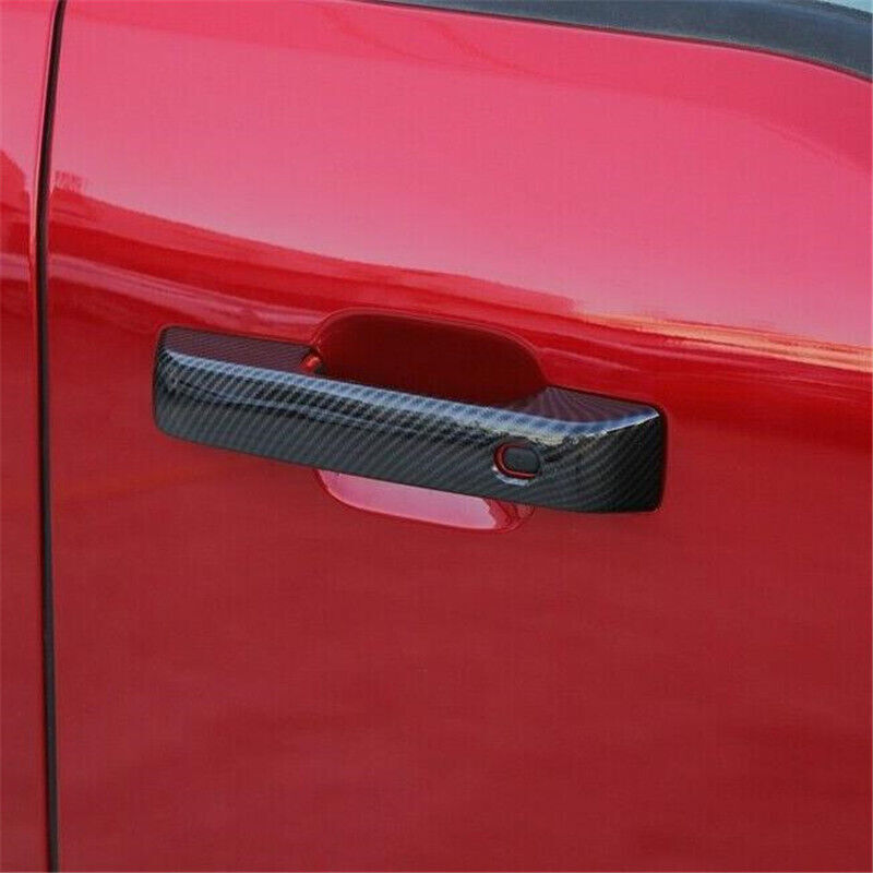 Carbon Fiber 4PCS Exterior Door Handle Cover Trim  for ford  F-150 F150 2021 2022