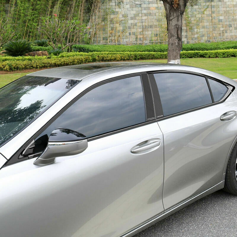for Lexus ES350/300H/250 2019-22 carbon fiber Steel Window Frame Sill Trim Cover