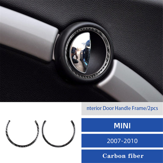 2X Carbon Fiber Car Door Handle Trim for Mini Cooper R55 R56 R57 2007-2011