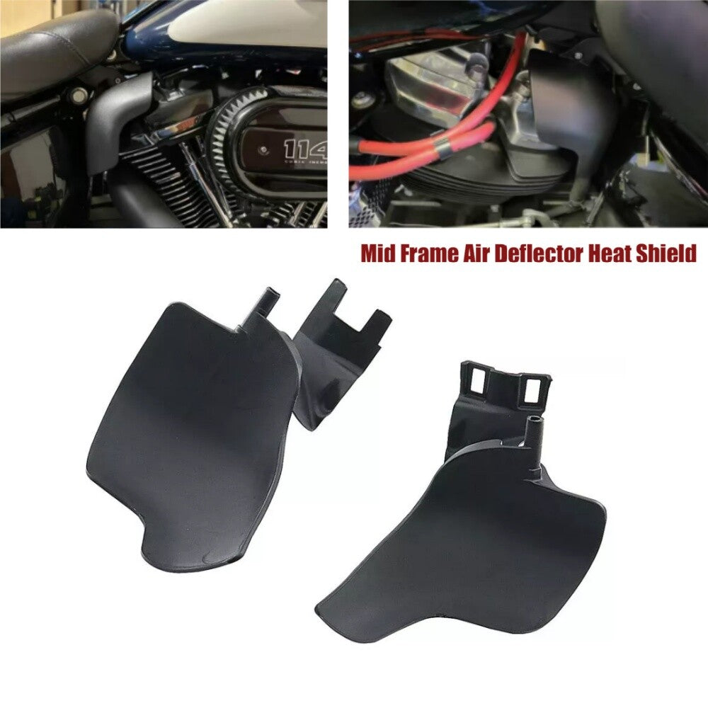 Black Motorcycle Mid Frame Air Deflector Heat Shield for Harley Softail 2018-23