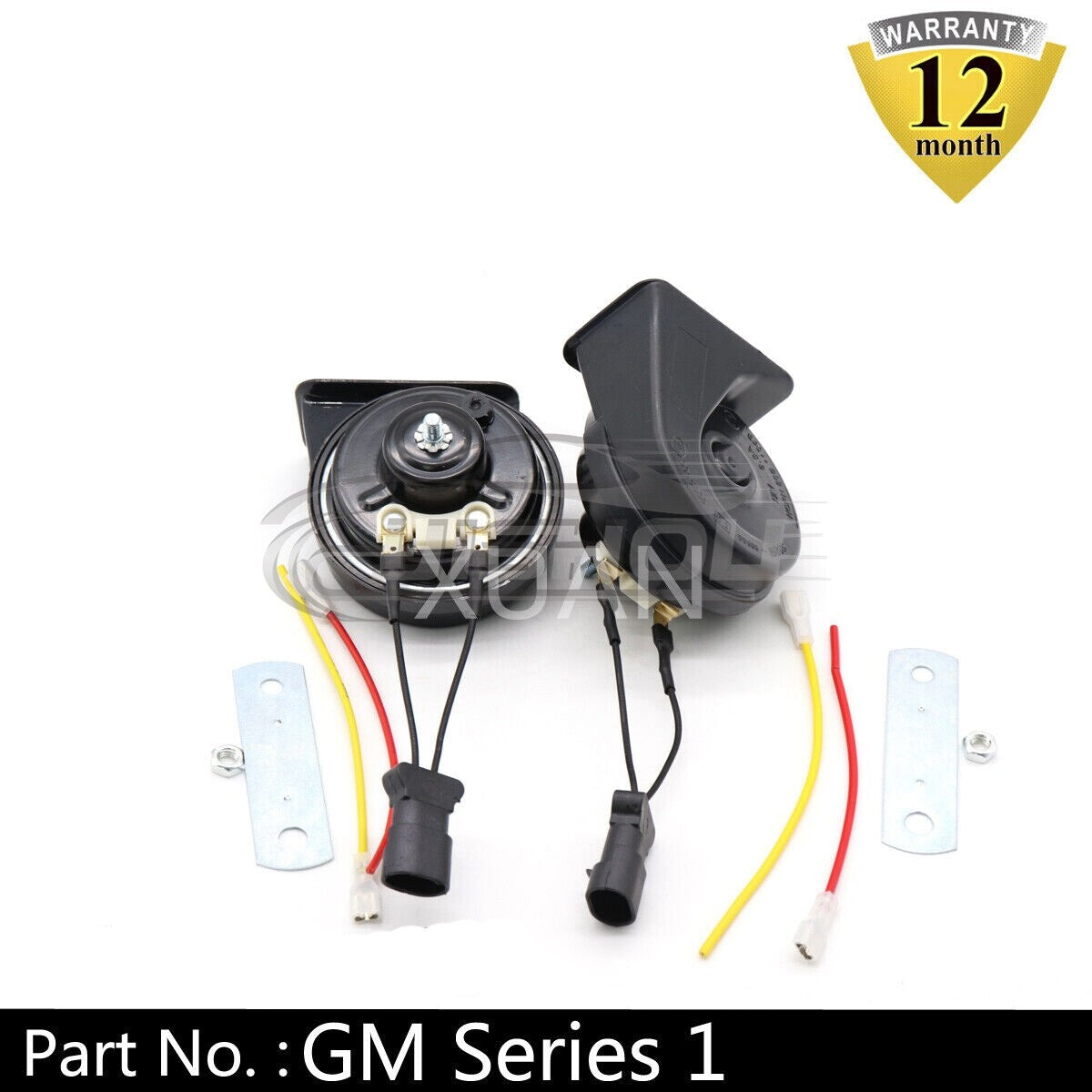 Suitable for universal series black 12V loud automatic snail electric air horn universal ABS