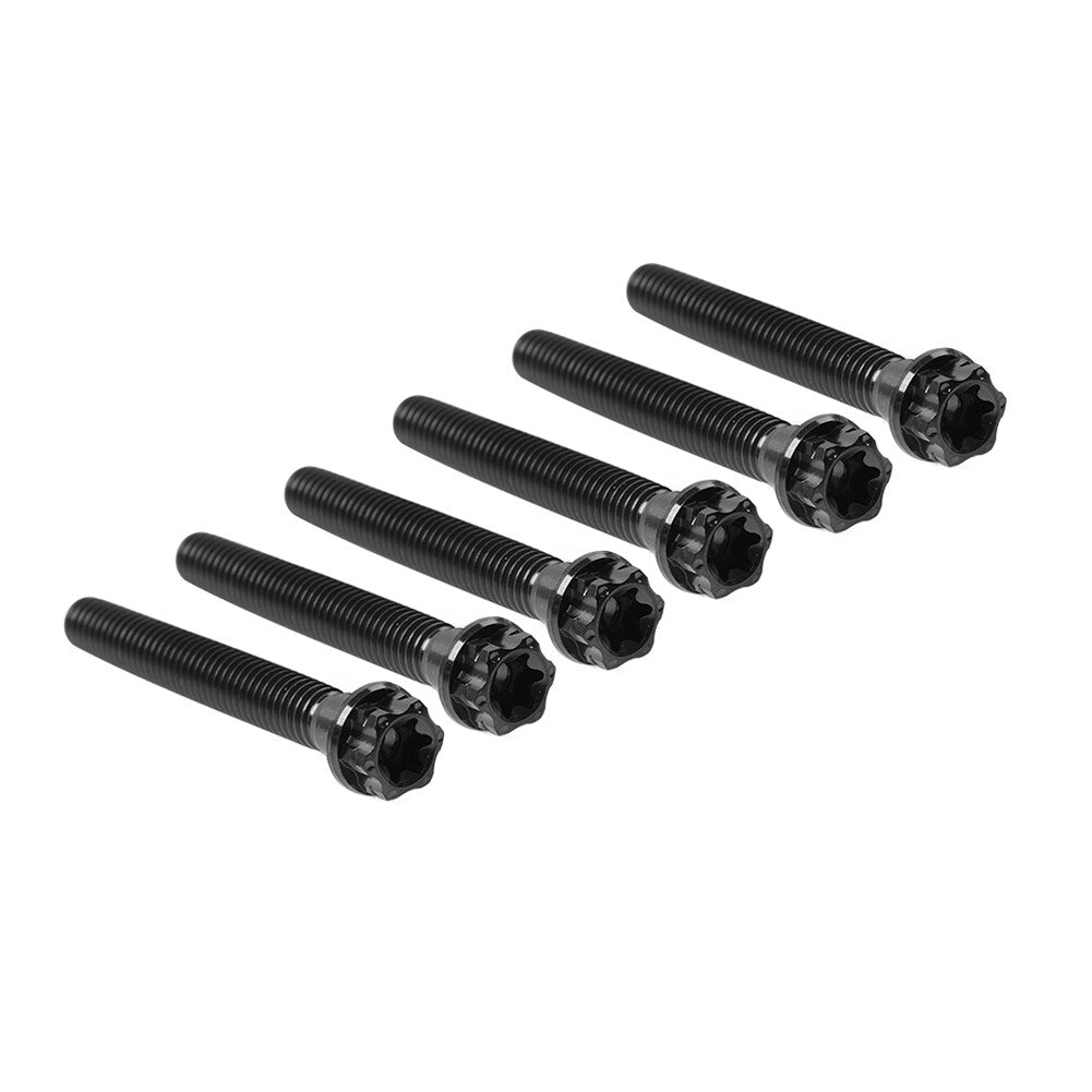 6pcs Bolts Torx Head Flange Screws M8x50mm Black For Motorcycle Bike