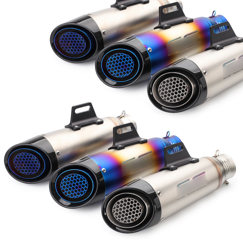New 51/60.5mm Motorcycle Exhaust Tip Baffler Universal Exhaust Muffler Tail Pipe