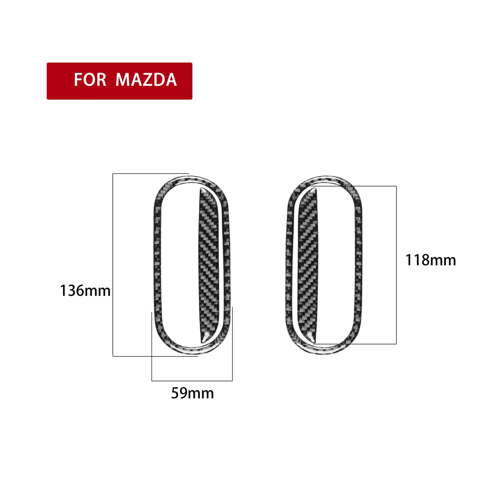 4Pcs Carbon Fiber Door Handle Panel Cover Trim for Mazda MX-5 Miata 2009-2015