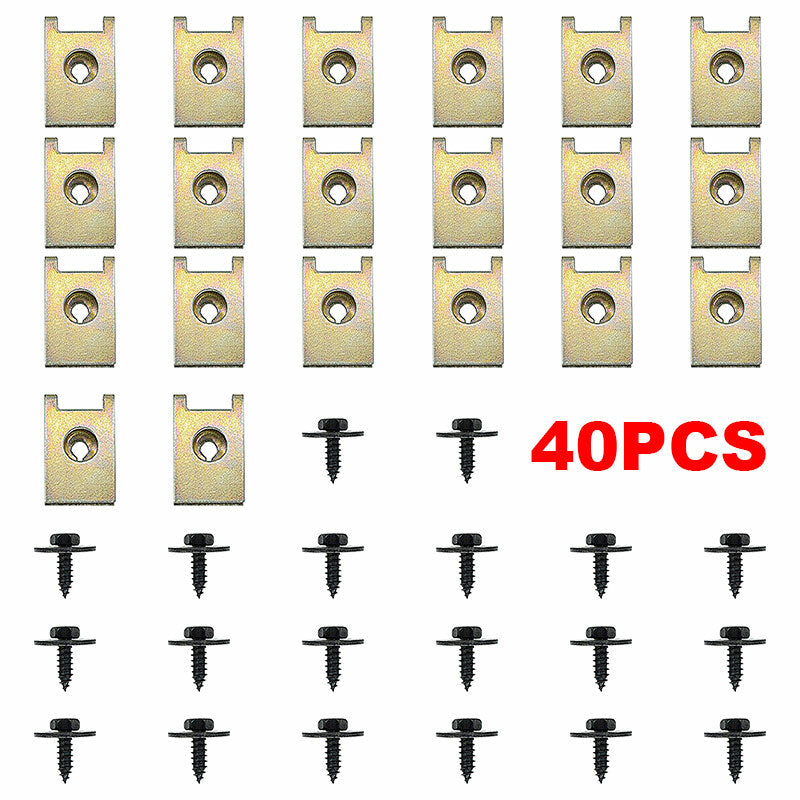 Metal Hex Bolts w/Washer U-Nut Speed Fastener clips Set for BMW F10 E46 E92 E90
