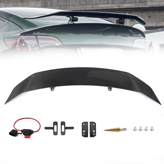 Automatic Adjustable Real Carbon Fiber Rear Spoiler Wings for Tesla model 3/Y