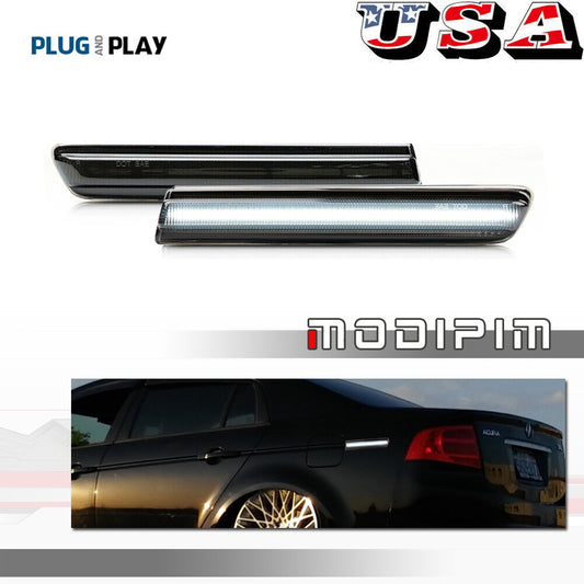 White LED rear side marker parking lights applicable to 2004, 2005, 2006, 2007, and 2008 for Acura TL