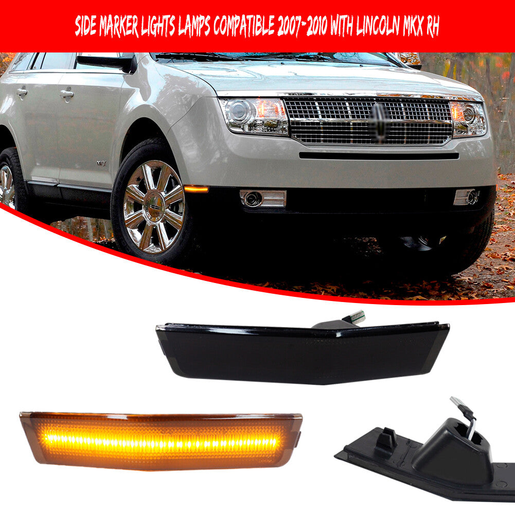 Smoked lens with amber LED front marker light for 2007-2010 for Lincoln MKX