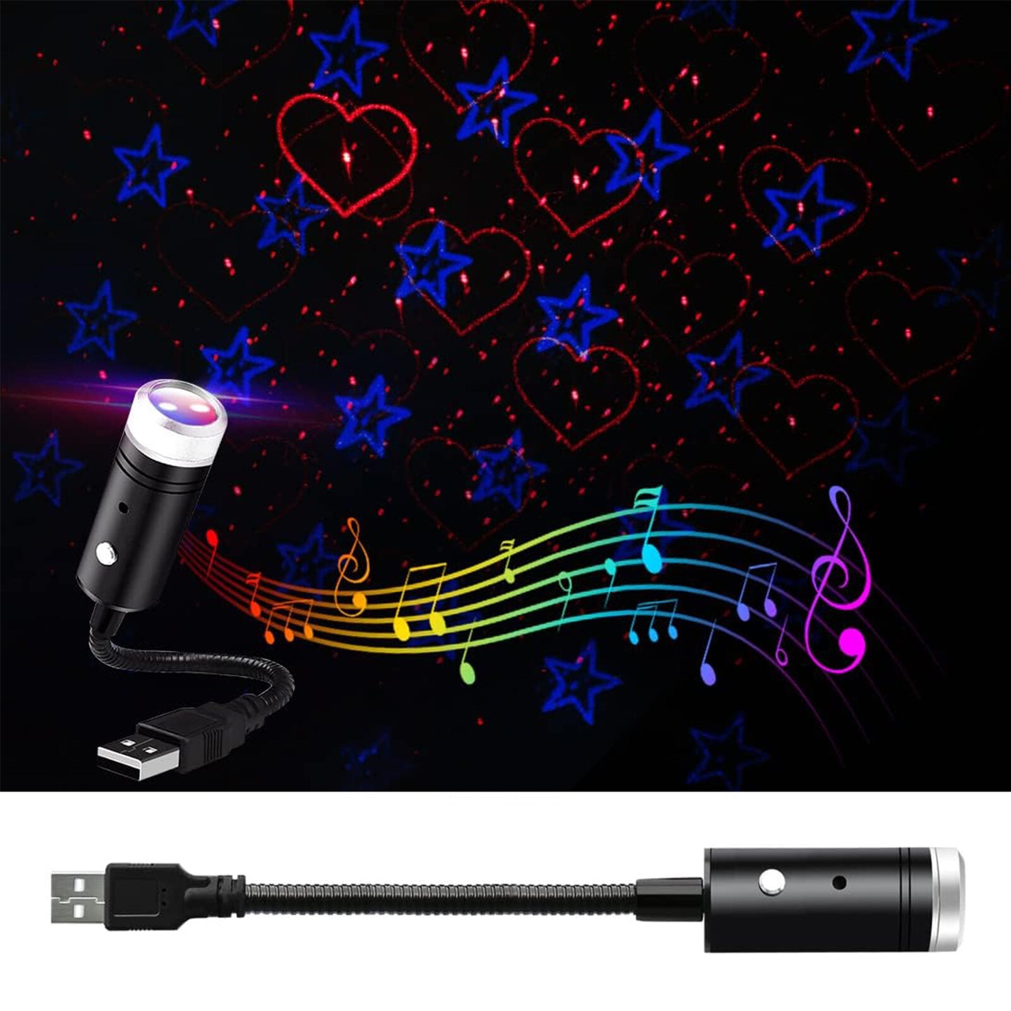 Car Roof Star Star Night Light USB Romantic Projector Atmosphere Night Lamp