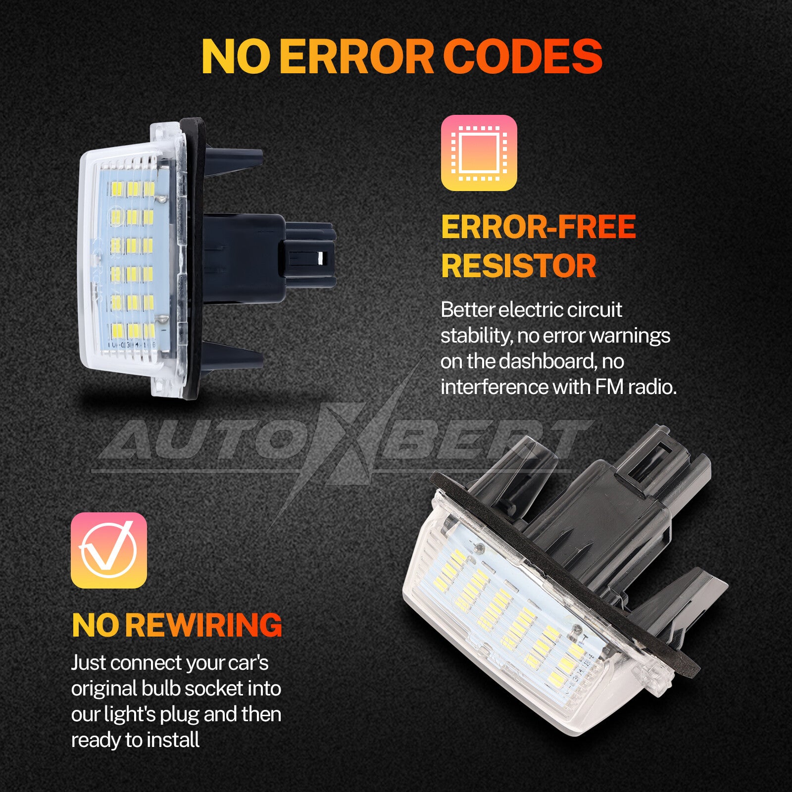 2x LED License Number Plate Light for Toyota for Camry 2012 2013 2014 2015 2016 2017