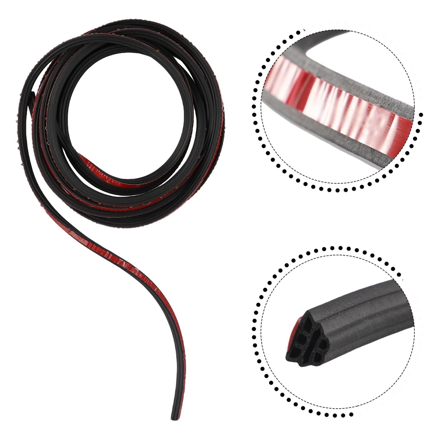 3-Layer Rubber Accessories Sound Insulation 1pc new Car Door Seal Strips