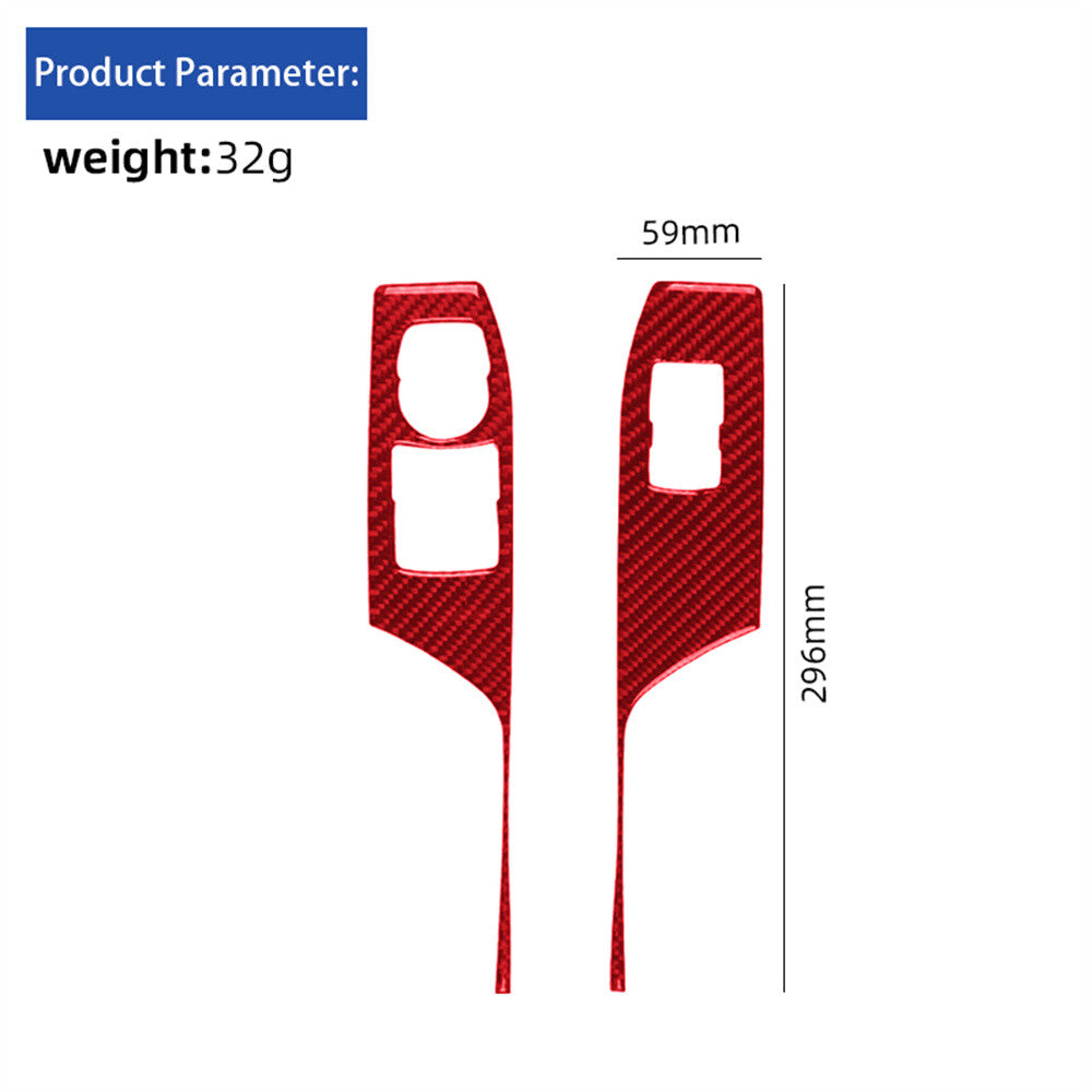 Red Carbon Fiber Window Lift Switch Button Panel Trim for Chevy Camaro 2016-23 A