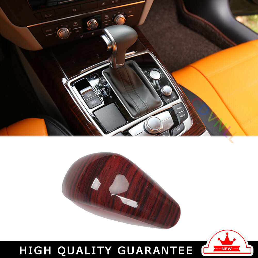 Car Inner Gear Shift Knob Head Cover Trim 1 Fit for Audi A6L 2012-2015 Red Wood