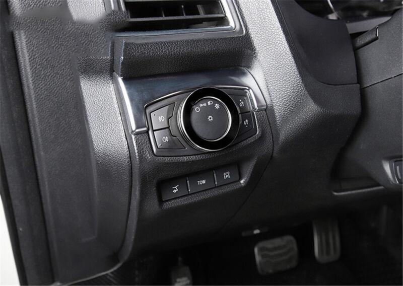 Headlight Control Knob Ring Cover Trim for Ford Explorer 2011-19 Black Aluminum