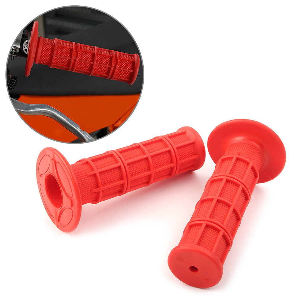 Red Rubber 7/81 Pro Hand Grips Throttle Handle Bar ATV MX Dirt Bike Enduro