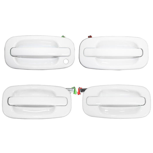 4Pcs Exterior Olympic White Painted Door Handle Set For 99-07 Silverado 19356468