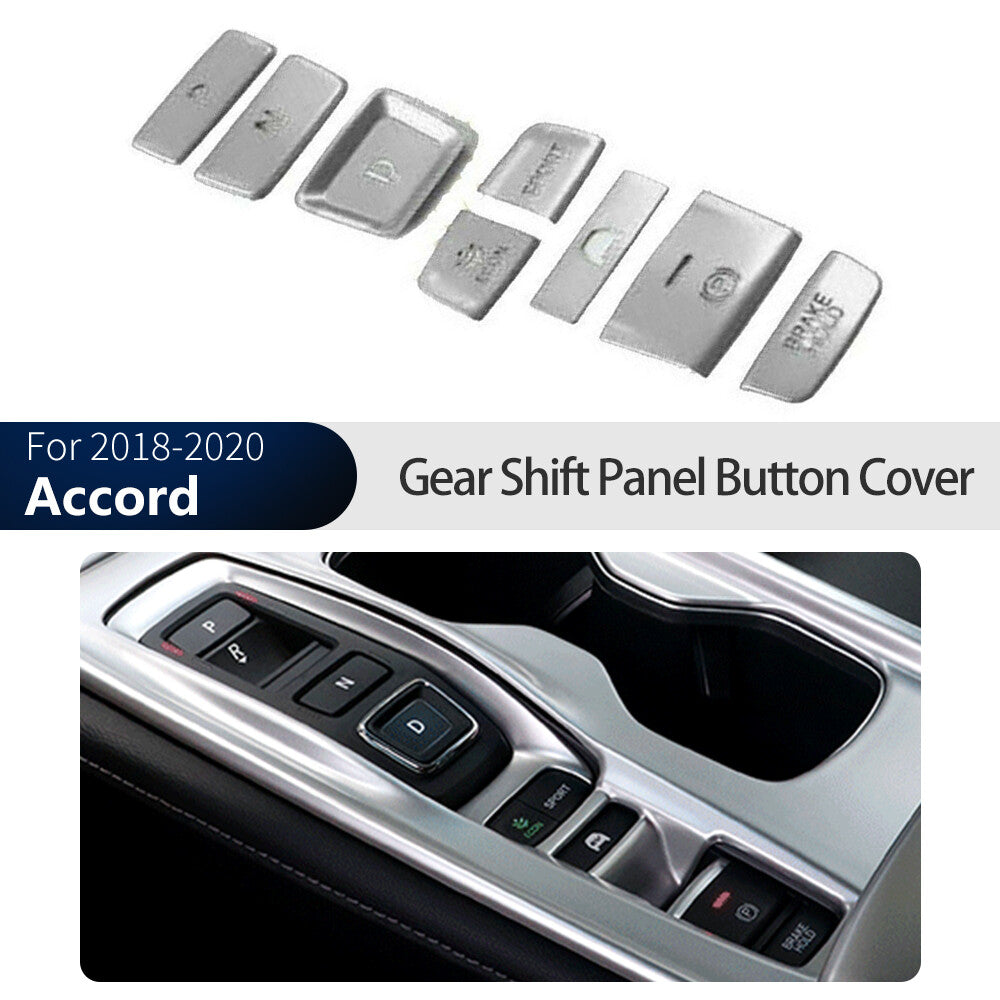 for Honda Accord 2018-2020 silve Interior Gear Shift Box Panel Button Cover Trim