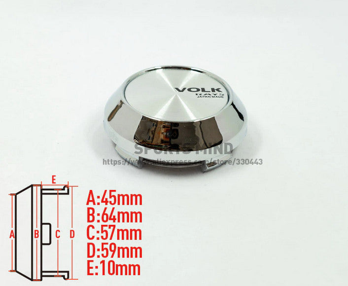 4x45mm Vossen Silver Wheel Center Sticker, Wheel Hub Sticker, Rim Sticker
