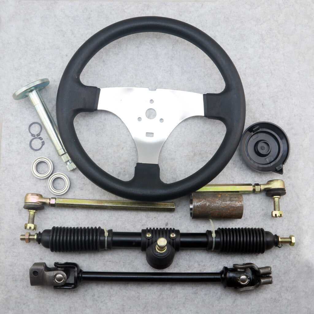 420mm Gear Rack Pinion U Joint Tie Rod Knuckle Assy Fit 110cc Go Kart Buggy UTV