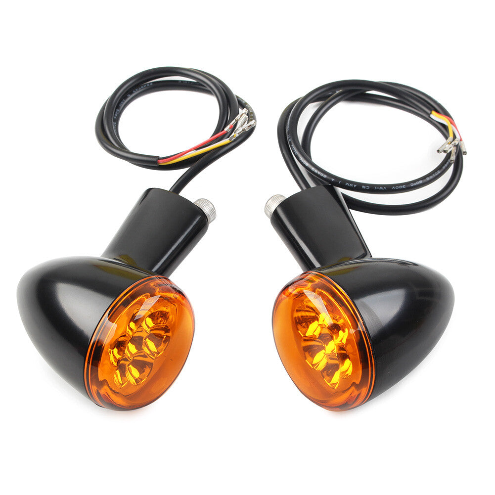 LED Blinker hint for Harley Sportster XL 883 1200 1992-22 Schwarz + Gelb