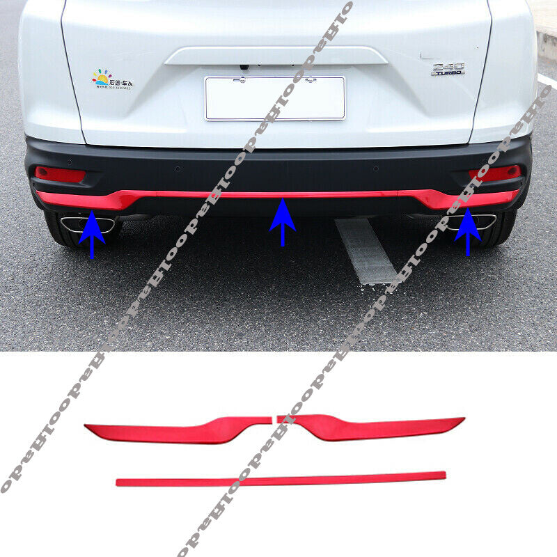 Glossy Red Rear Bumper Cover decor protector Strip Trim for Honda CR-V 2020-2022
