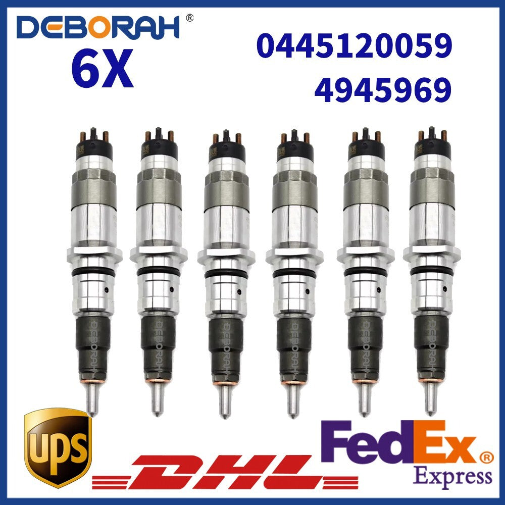 6x Fuel Injector 0445120059 0445120231 For Komatsu PC200-8 PC220-8 PC240-8