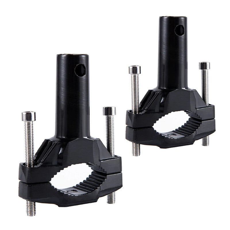 2pc Black Motorcycle Spotlight Bracket Extension Pole Headlight Mount Stand Rack